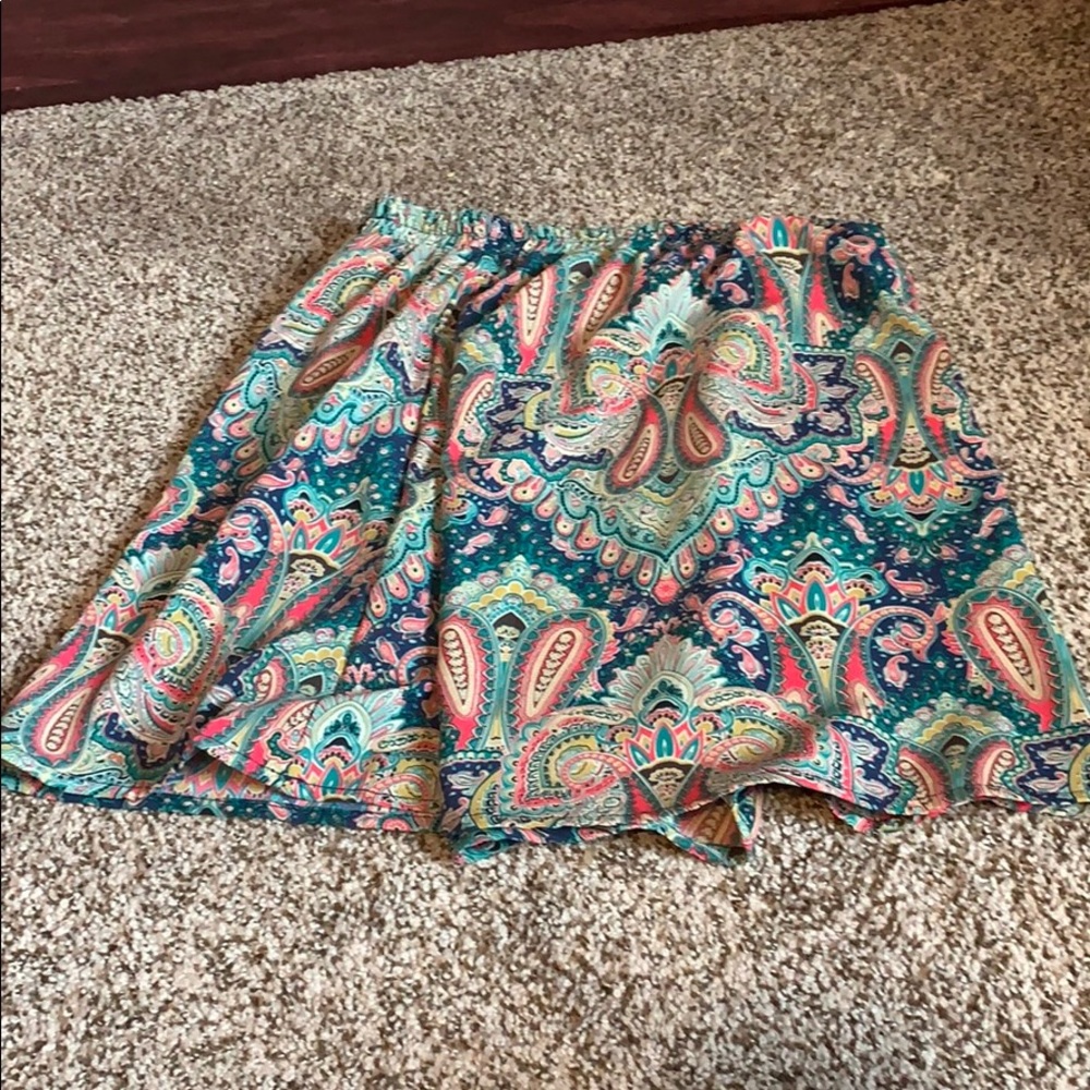 Francescas paisley pink and green skirt